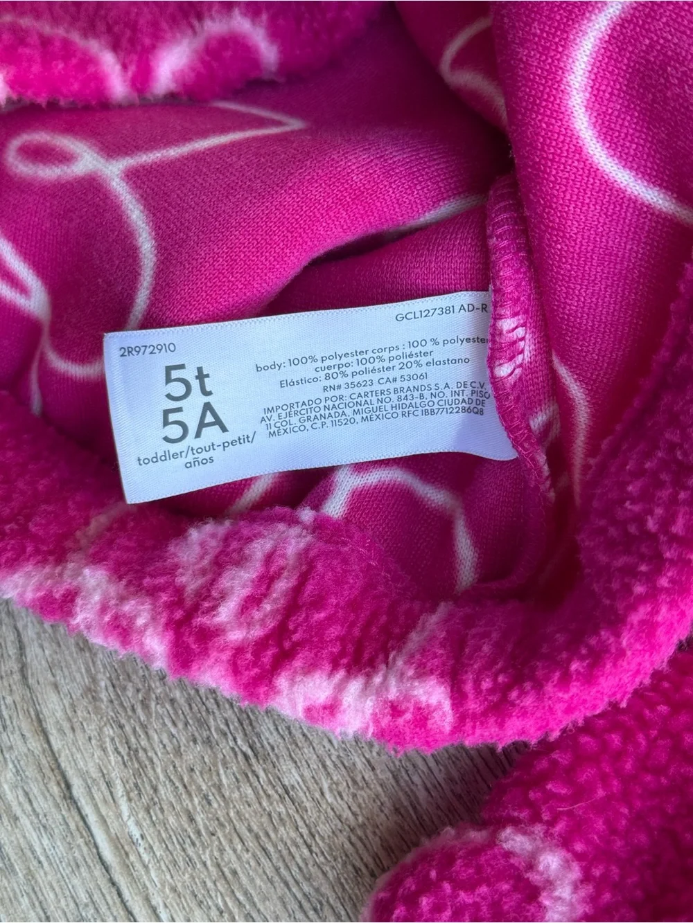 Carter's Hot Pink Floral Fleece Hoodie